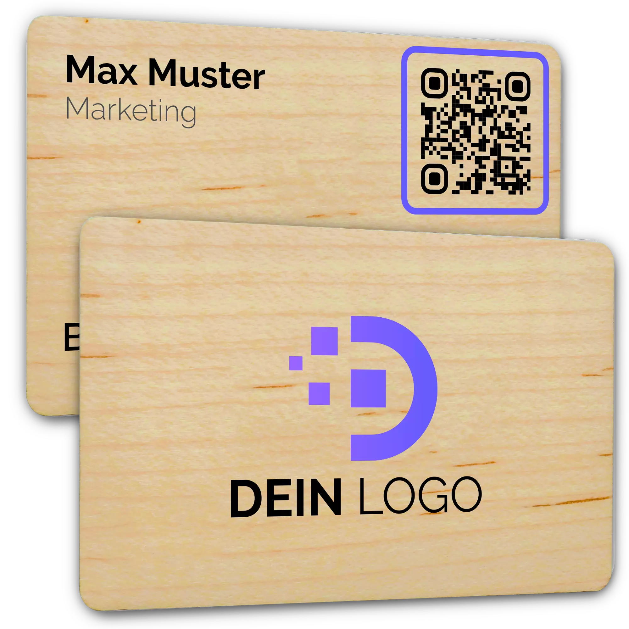 personalisierbare Holzkarte (Bambus) - Digitale Visitenkarte NFC  (4/4)